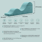 Convertible Chaise + Bench with Free Machine Washable Cover